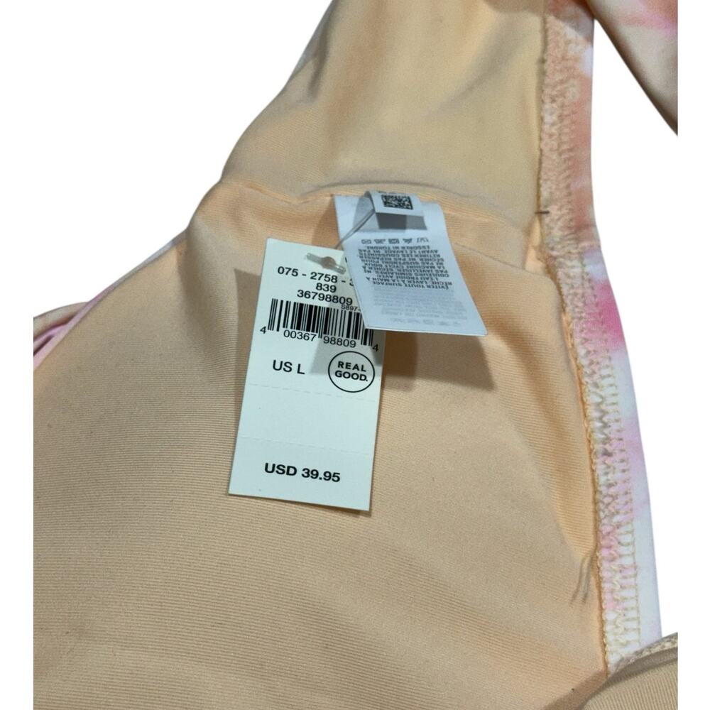 NWT! Aerie Crossover Keyhole Halter Bikini Top in Beach Peach - Size Large - Picture 9 of 10